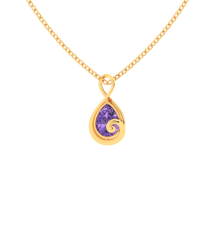 14K musical note shaped Gold Pendant with Violet stone