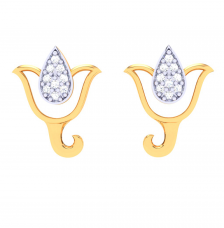 18K flower shaped diamond stud earring from Diamond Collection