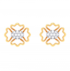 18k unique flower shape diamond stud earring from
Diamond Collection 